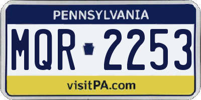 PA license plate MQR2253