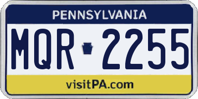 PA license plate MQR2255