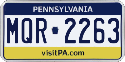 PA license plate MQR2263