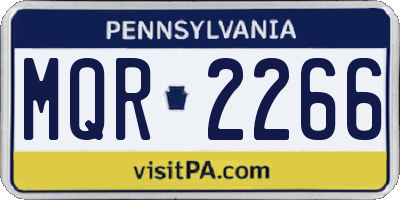 PA license plate MQR2266