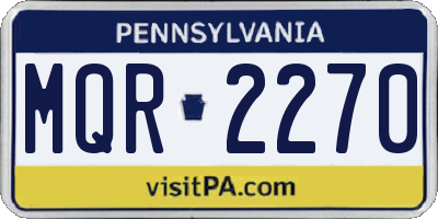 PA license plate MQR2270
