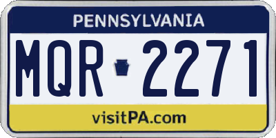 PA license plate MQR2271