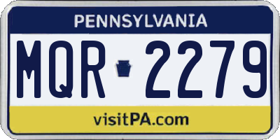 PA license plate MQR2279