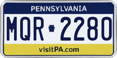 PA license plate MQR2280