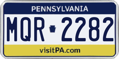 PA license plate MQR2282