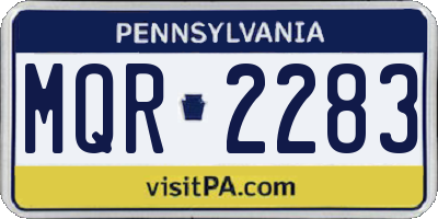 PA license plate MQR2283