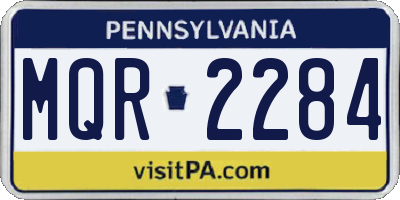PA license plate MQR2284