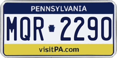 PA license plate MQR2290