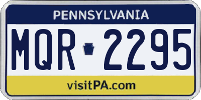 PA license plate MQR2295