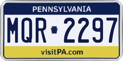 PA license plate MQR2297