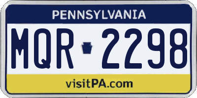 PA license plate MQR2298