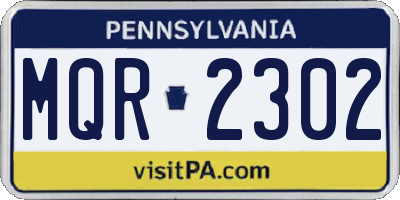 PA license plate MQR2302