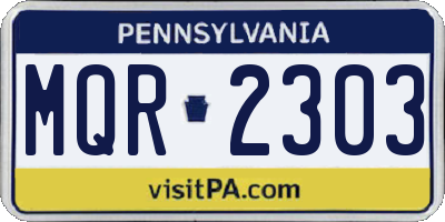 PA license plate MQR2303