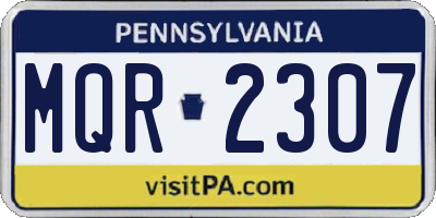 PA license plate MQR2307