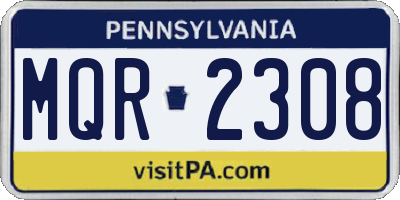 PA license plate MQR2308