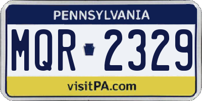 PA license plate MQR2329