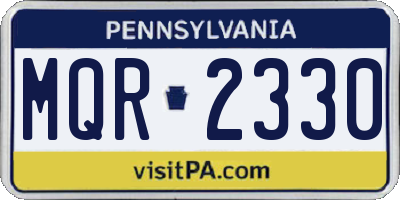PA license plate MQR2330
