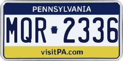 PA license plate MQR2336