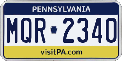 PA license plate MQR2340