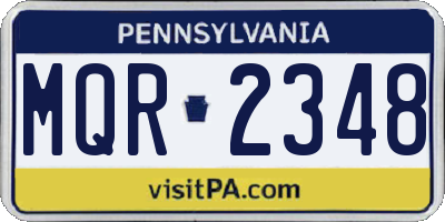 PA license plate MQR2348