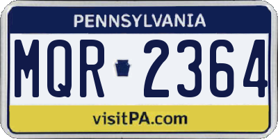PA license plate MQR2364