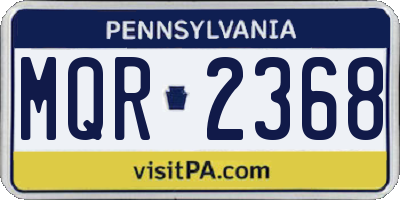PA license plate MQR2368