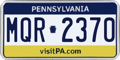 PA license plate MQR2370