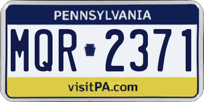 PA license plate MQR2371