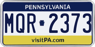 PA license plate MQR2373