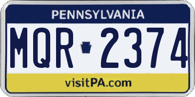 PA license plate MQR2374