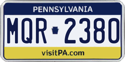 PA license plate MQR2380