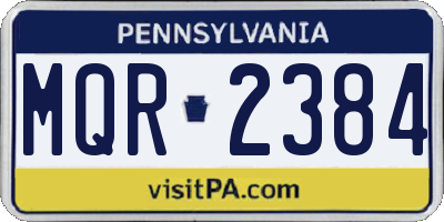 PA license plate MQR2384