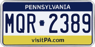 PA license plate MQR2389