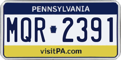 PA license plate MQR2391