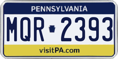 PA license plate MQR2393