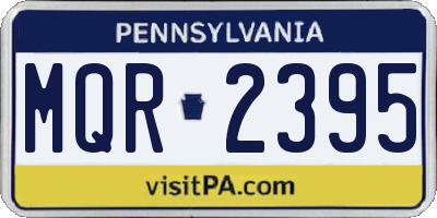 PA license plate MQR2395