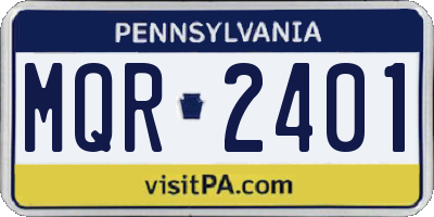PA license plate MQR2401