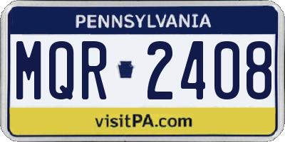 PA license plate MQR2408