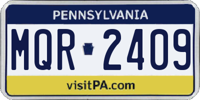PA license plate MQR2409