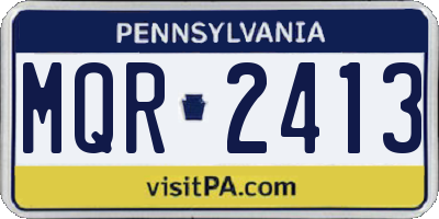 PA license plate MQR2413