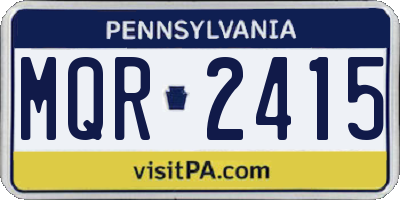 PA license plate MQR2415