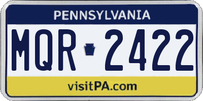 PA license plate MQR2422