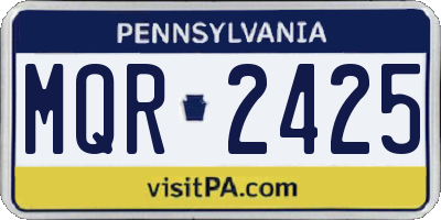 PA license plate MQR2425