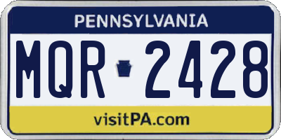 PA license plate MQR2428
