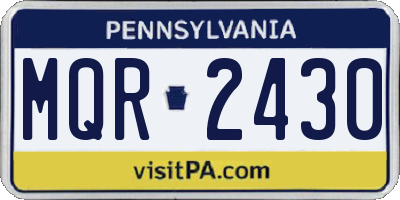 PA license plate MQR2430
