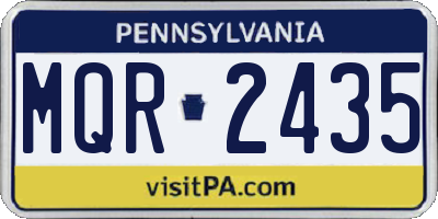 PA license plate MQR2435