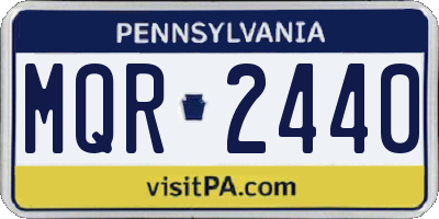 PA license plate MQR2440