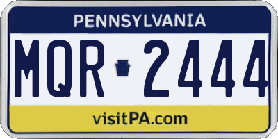 PA license plate MQR2444