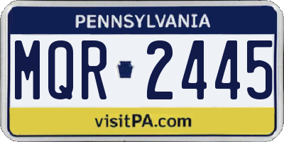 PA license plate MQR2445