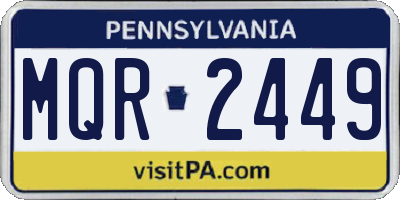 PA license plate MQR2449
